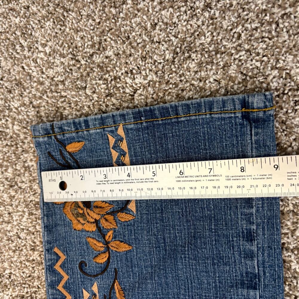 Y2K Coldwater Creek Embroidered Floral Bootcut Jeans Boho Western Denim 12 - Picture 11 of 11